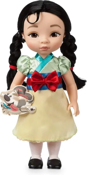 - 16 Inches, Includes Little Brother with Molded Details, Fully Posable Toy in evoke Satin Dress - Suitable for Ages 3  Toy Figure Disney Store Animators' Collection Mulan Doll 