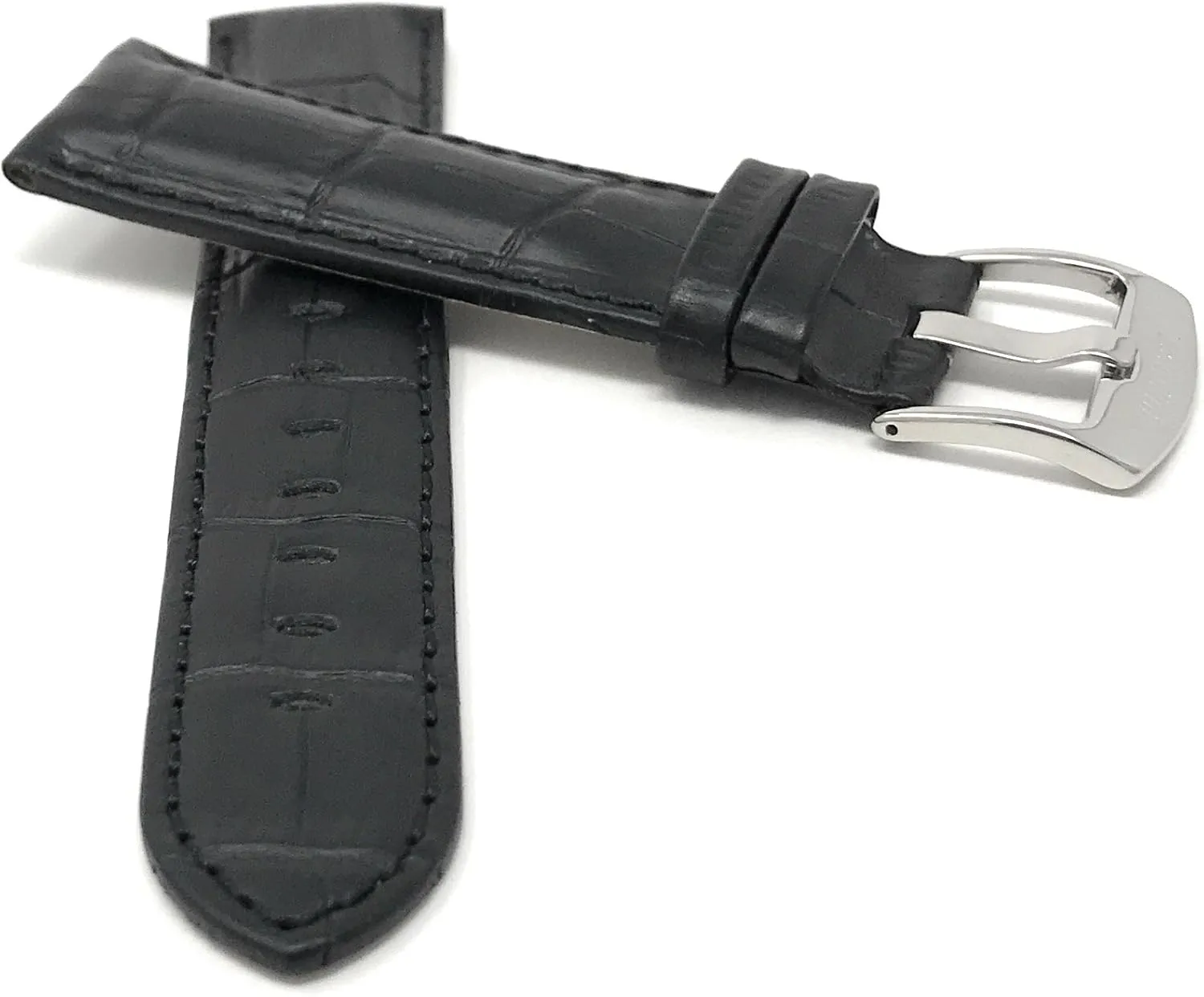 - Alligator whale pliable perspective transitional chew tax Pattern Leather Watch Strap - Replacement Watch Band for Classic and Smart Watch - Black 20 mm Watch Band Bandini 20mm Mens Leather Watch Band 