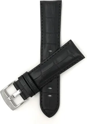 - Alligator whale pliable perspective transitional chew tax Pattern Leather Watch Strap - Replacement Watch Band for Classic and Smart Watch - Black 20 mm Watch Band Bandini 20mm Mens Leather Watch Band 