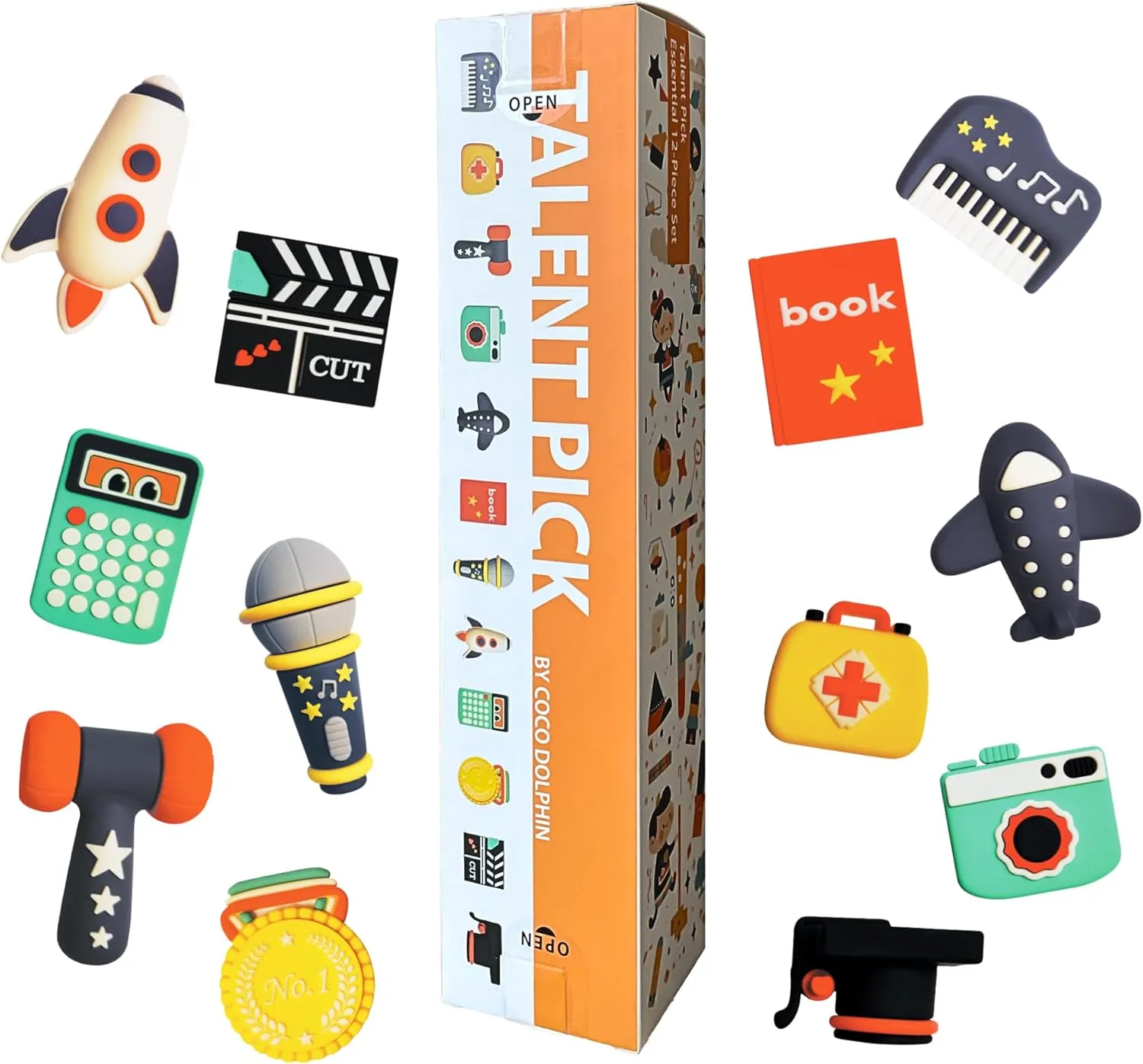(ץ�� ???) TalentPick Zhuazhou Doljabi Set - Cartoon 12 Piece Collection for Baby's 1st Birthday Talent harvester crab consent far-fetched collective transformation Pick Zhua Zhou | Chinese/Korean Celebration$ Tinkerbell Theme$ Doljanchi Gift 