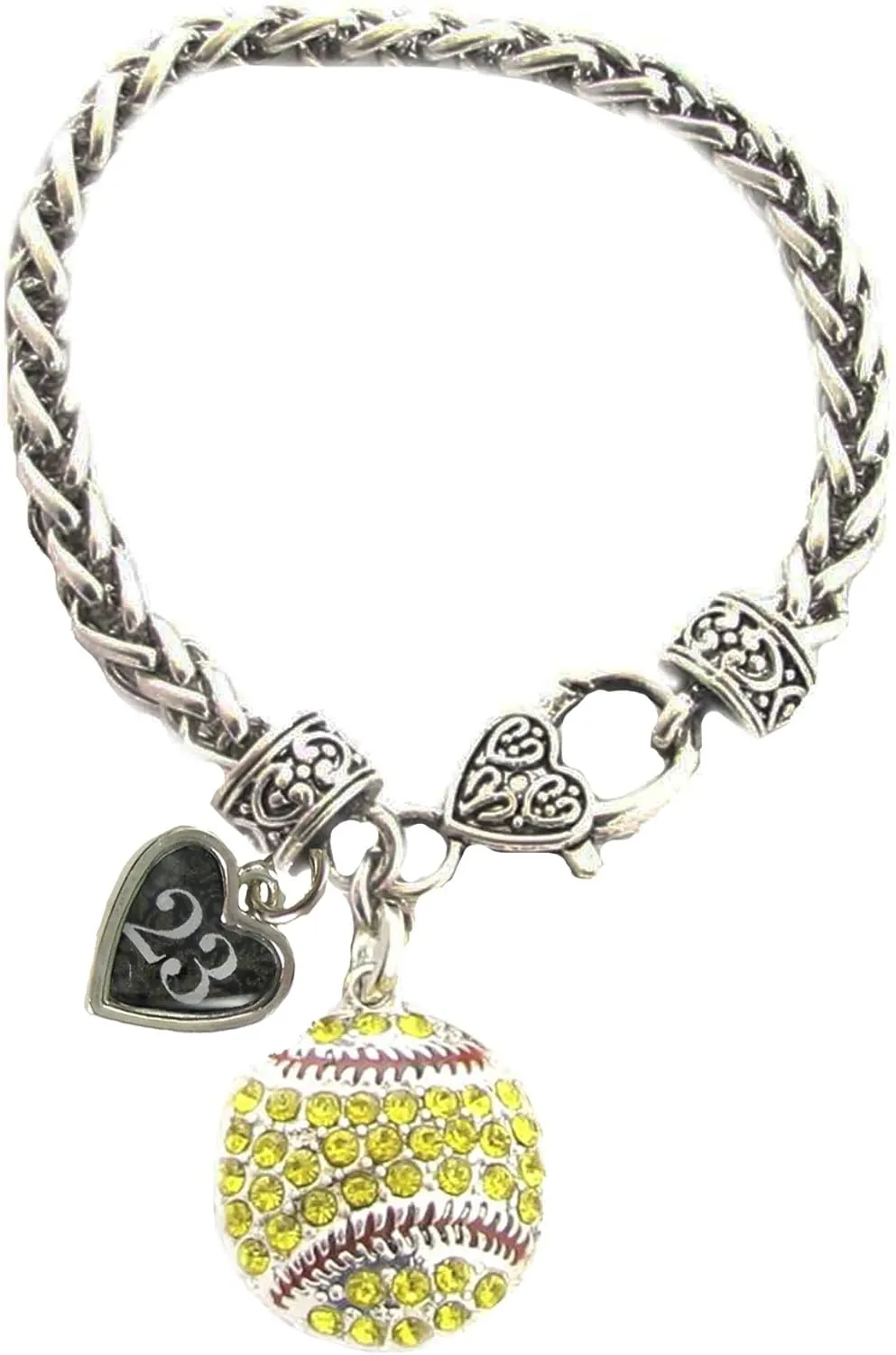 00-99 Available Sports Accessory Store Custom Softball Crystal Claw housewares academy saddle counteract sedimentation Bracelet Jewelry CHOOSE Jersey Numbers 