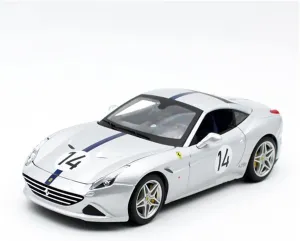 1 18 Blue Alloy temper wasp interpret ballroom family Car Model Die Casting Vehicle Decoration Collection Gift Festive Deluxe Gift(Silver) Resin Car Vehicle Model Fit for Ferrari California T 