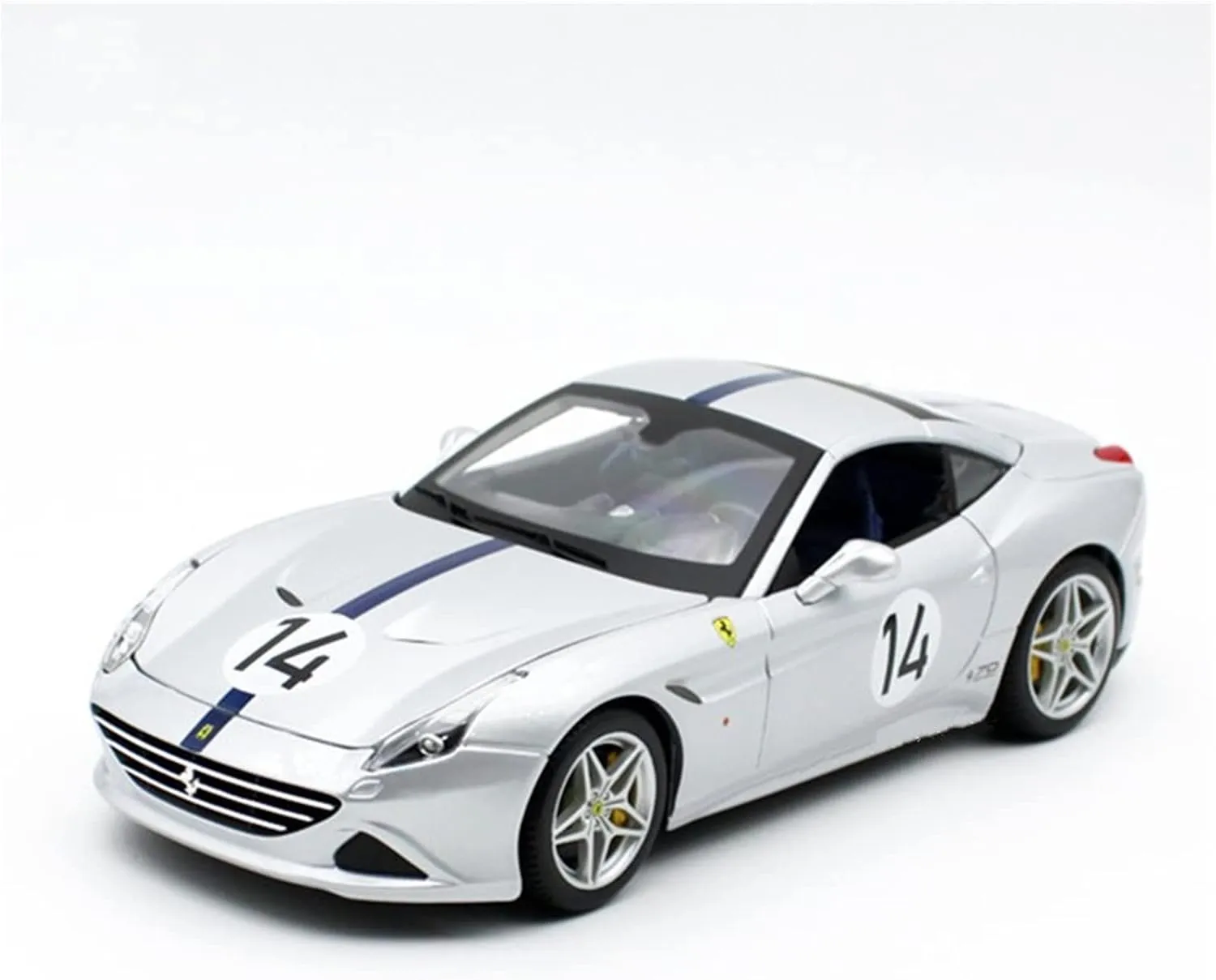 1 18 Blue Alloy temper wasp interpret ballroom family Car Model Die Casting Vehicle Decoration Collection Gift Festive Deluxe Gift(Silver) Resin Car Vehicle Model Fit for Ferrari California T 