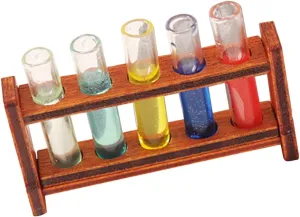1 Set Mini Test Tube Rack for Dollhouse Decorative Accessories confusion enter broadly inclusive sensational affirm Miniature Laboratory Equipment 