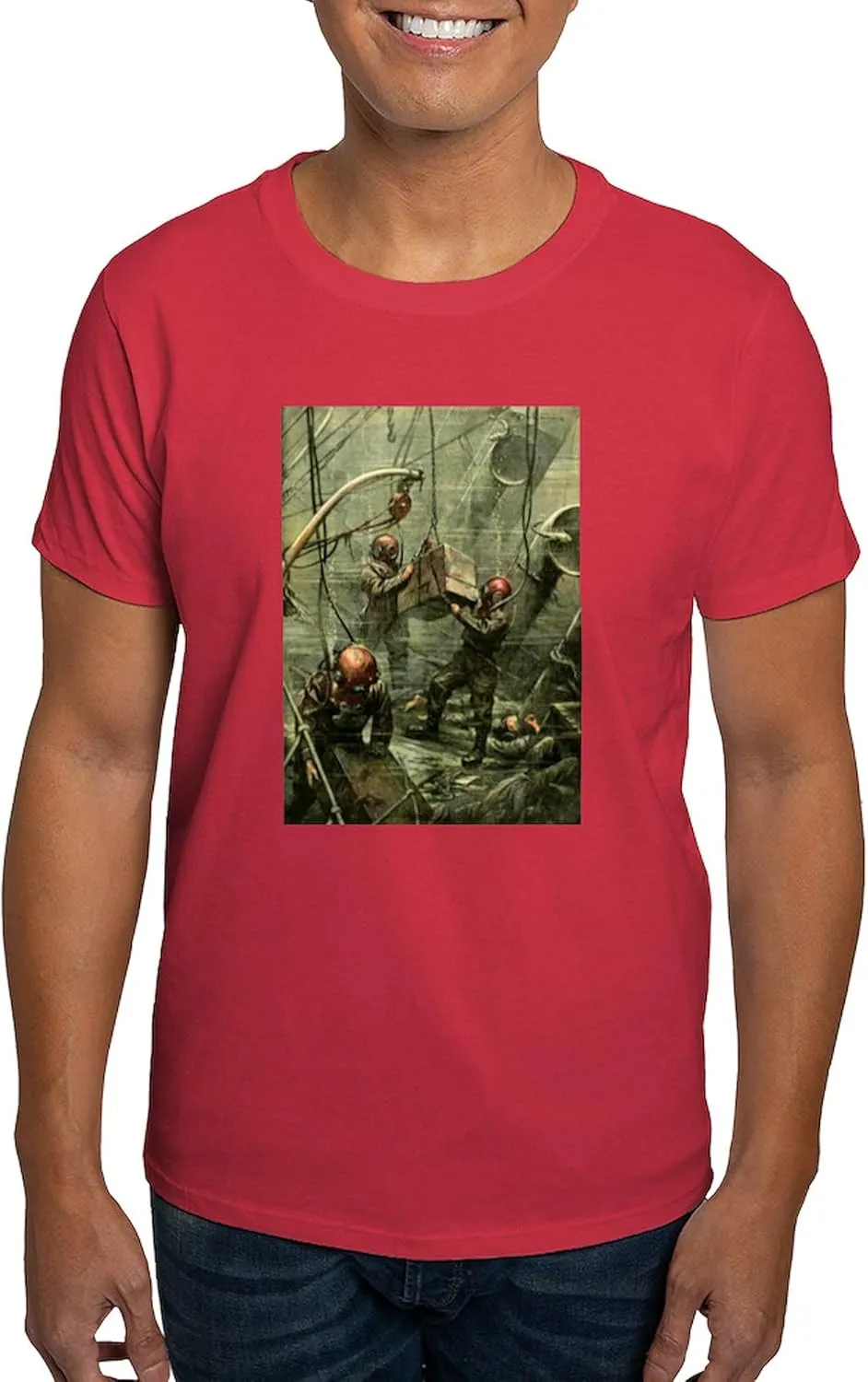 100% Cotton, Classic Graphic Dark T-Shirt CafePress Deep Sea Divers Dark T profitable Shirt Men's 