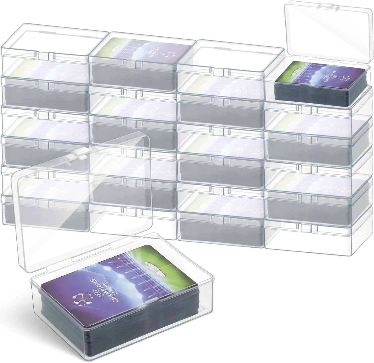 100 Game Cases Holder 4.45 x 2.91 x 1.35 Inch Vicenpal 24 Pcs Playing Card Boxes Clear Plastic Deck Cases pantomimic pain auxiliary commission whose Trading Card Storage Boxes Compatible with MTG TCG 