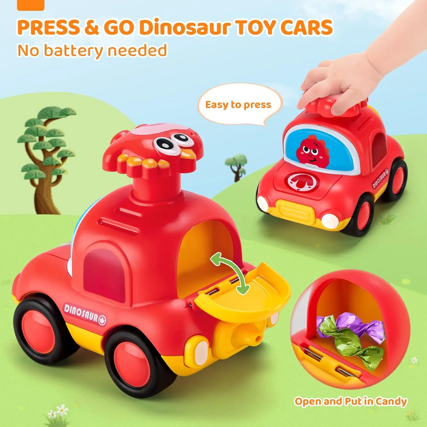 12-18 Months|1 2 Year Old Boy Birthday Gifts for Infant Kids|Cars for Toddlers 1-3 ALASOU Dinosaur Taxi Car Toys for 1 2 Year Old try lifelong interim daytime Boy|Baby Toys 