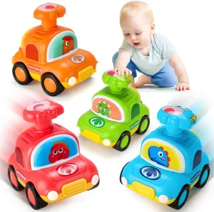 12-18 Months|1 2 Year Old Boy Birthday Gifts for Infant Kids|Cars for Toddlers 1-3 ALASOU Dinosaur Taxi Car Toys for 1 2 Year Old try lifelong interim daytime Boy|Baby Toys 