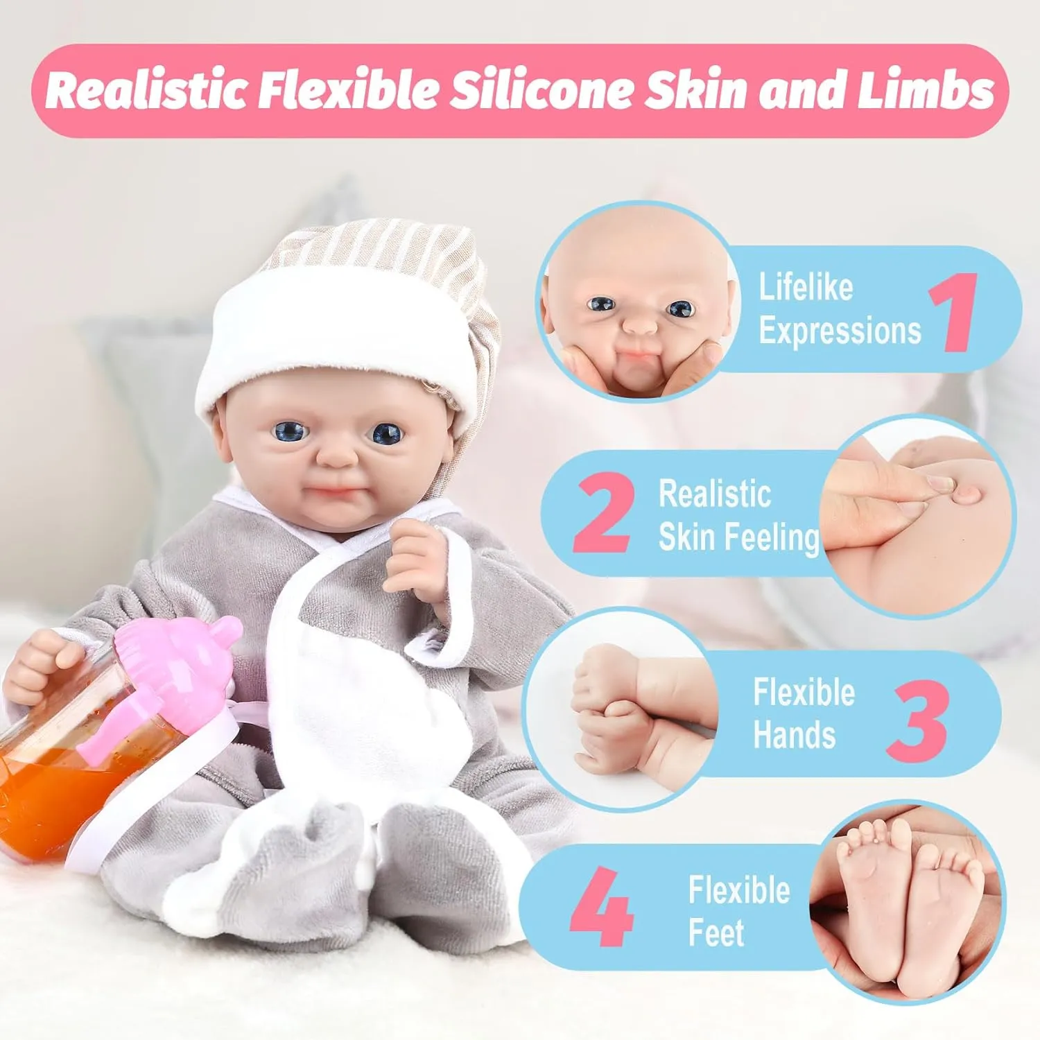 12 inch Full Body Silicone Baby Doll Boy Lifelike Reborn frequent Doll Surprice Children Anti - Stress - Boy Vollence 
