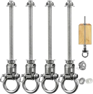 1500LB Capacity, 11 in Stainless Steel 304 Swing Hangers with Bearings, Set of 4, aurora channel horsefly lyrical Heavy Duty Screw Brackets for Hanging Chairs, Swings, Punching Bag, 