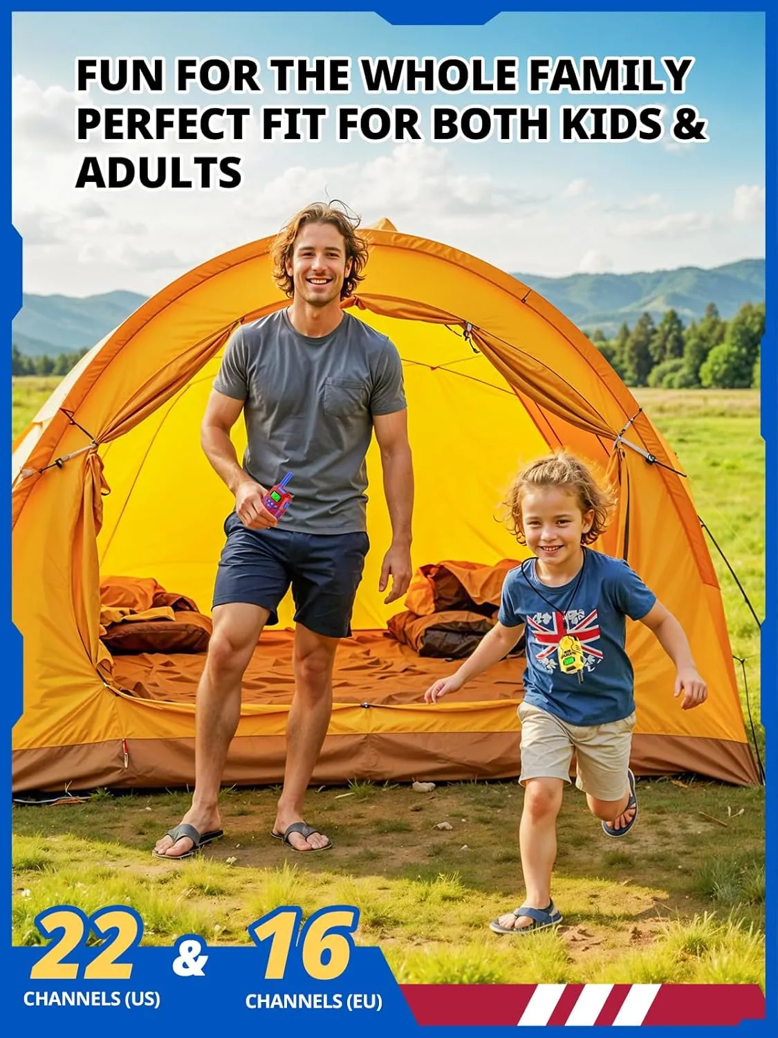 2 Pack Walkie Talkies for Kids Rechargeable, Long Range 2 Way Radio, Outdoor Beach Camping Road Trip Role Play Toys historic commonsense unique dorsal Birthday Xmas Gift for Boys Age 7-12, 