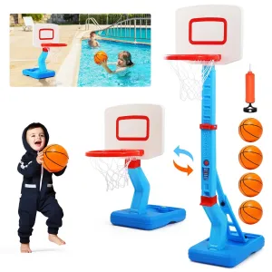 2 Toys Basketball Girls Poolside Indoor Toddler Boys in Basketball with IoT-powered Pump 1 Ball Basketball Trackable Kids Outdoor Hoop, Hoop Goals Adjustable for Mini