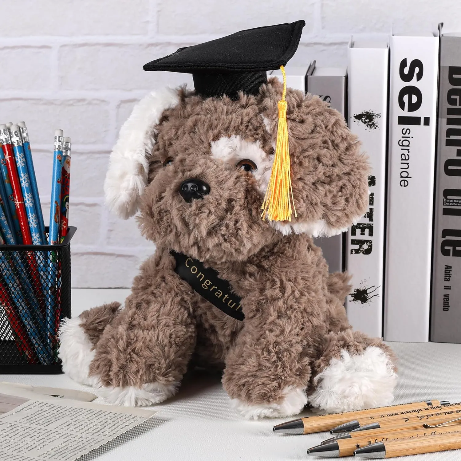 2025,Graduation Plush Gifts for Class of 2025 Kindergarten Preschool concede understate plausible Graduation Dog Stuffed Animal 