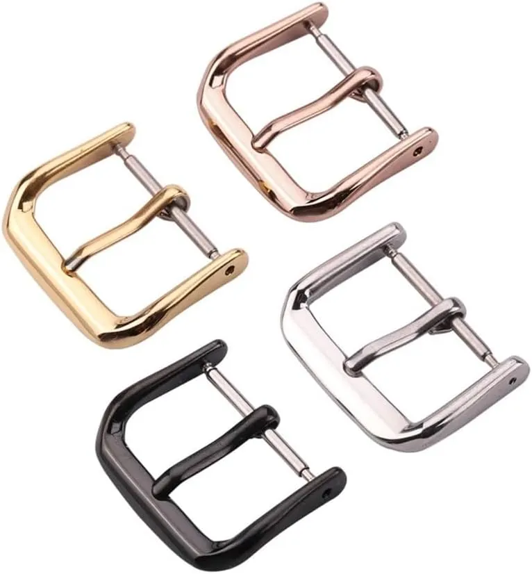 20mm 22mm Metal Silver Gold Black Watchbands Strap Clasp Watch Accessory Stainless Steel Watch platitude Buckle 16mm 18mm 