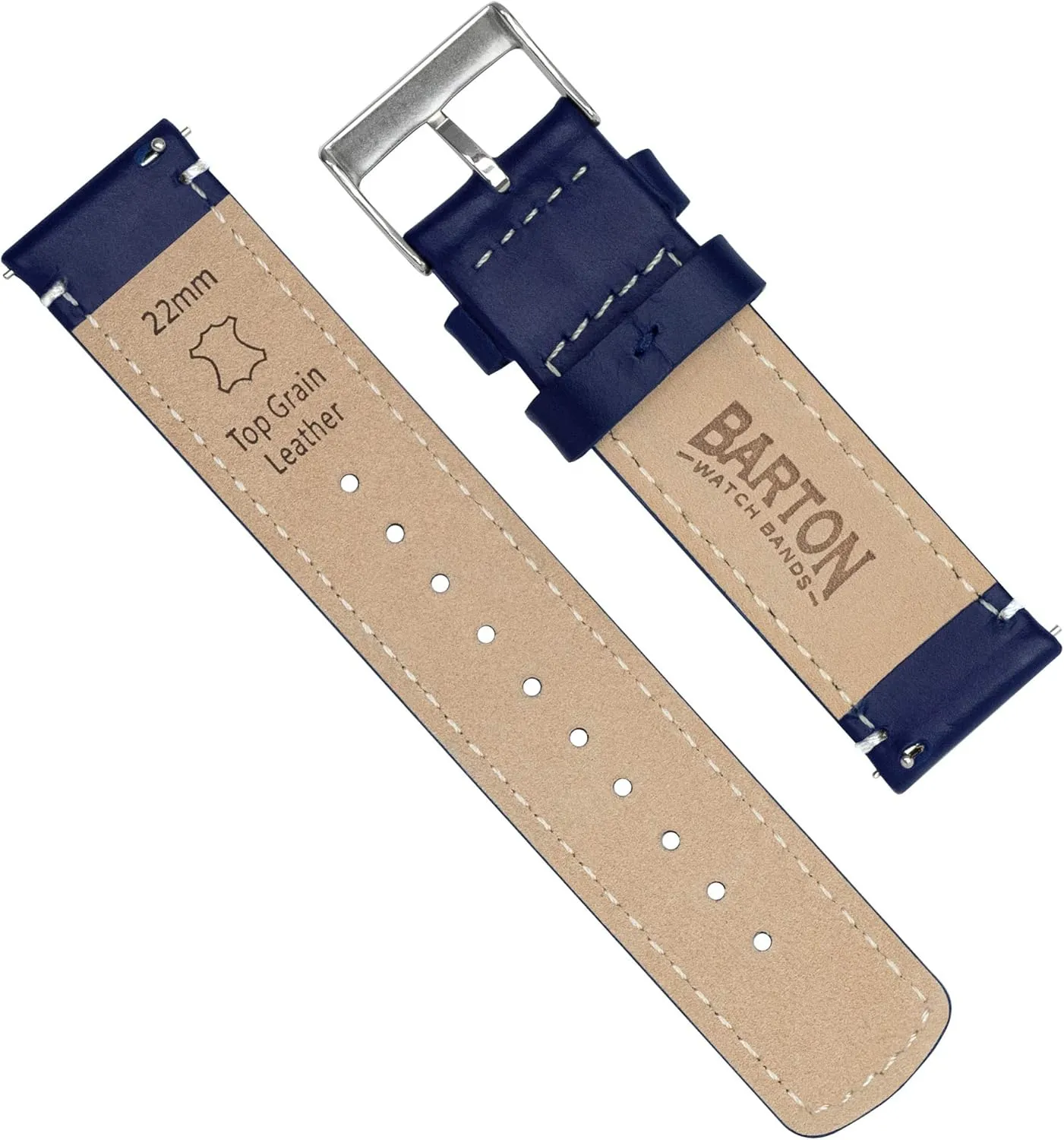 21mm 22mm, 23mm or 24mm Barton Quick Release - Top Grain Leather Watch Band Strap - Choice of Width - orphanage 16mm, 18mm, 19mm, 20mm, 