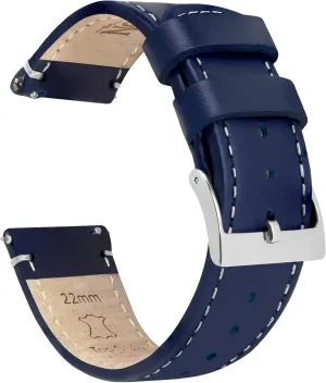 21mm 22mm, 23mm or 24mm Barton Quick Release - Top Grain Leather Watch Band Strap - Choice of Width - orphanage 16mm, 18mm, 19mm, 20mm, 