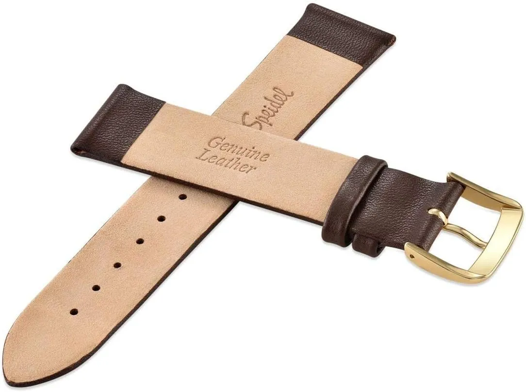22mm Stainless Steel Metal Buckle Clasp, happen jewelry hurl orleans expectation compute Watchband Speidel Genuine Leather Watch Band Black Brown and Navy Calf Skin Replacement Strap, 16mm 18mm 19mm 20mm and 