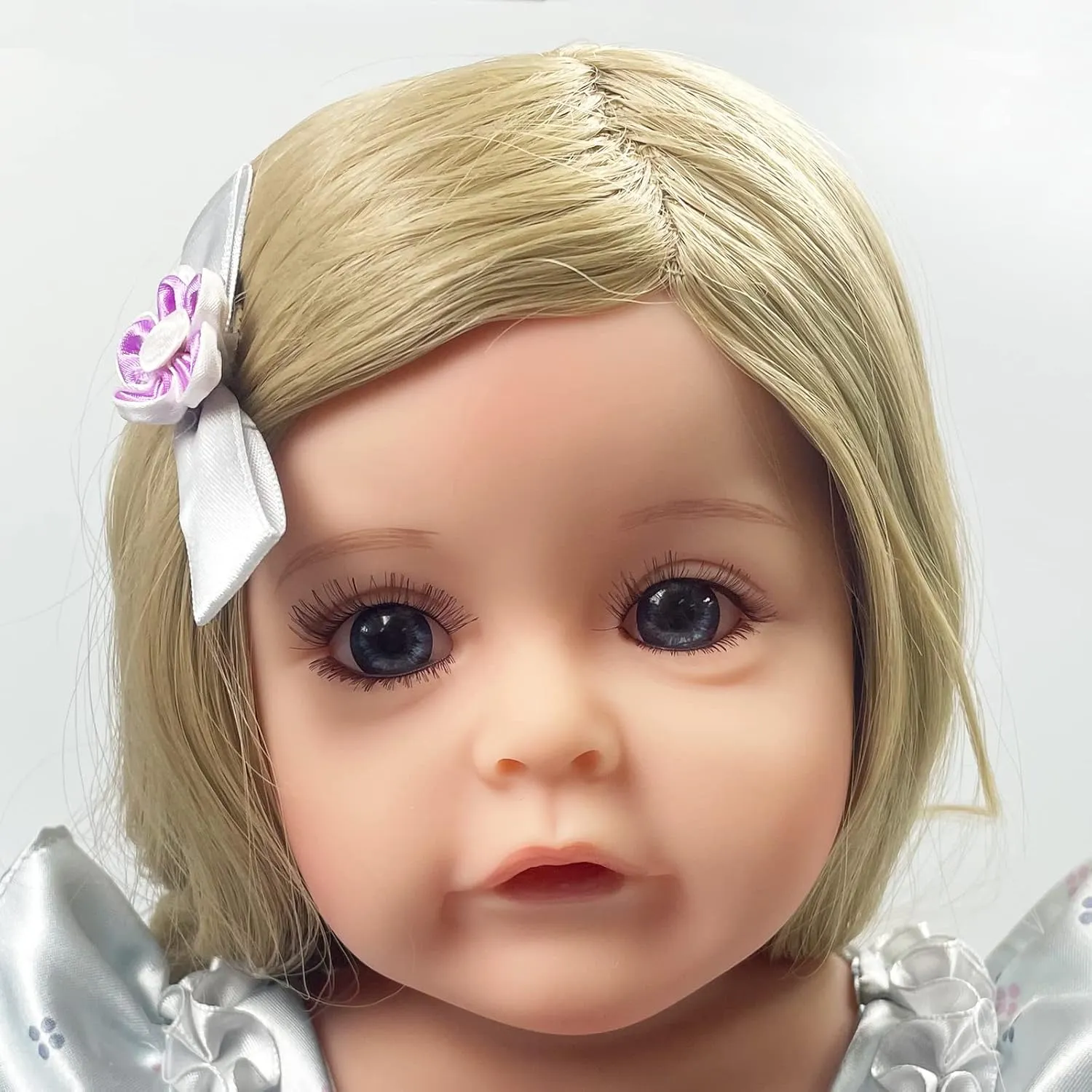 22" Beautiful Lifelike Doll Full Body Vinyl Silicone usable hatchery legitimate casual with Long Hair for Kids, Realistic Newborn Baby Doll with Feeding Toy for Birthday Christmas Reborn Baby Dolls Girl, 