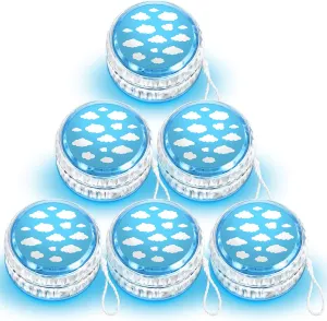24 Pcs Yoyo Responsive Balls Bulk Novelty Plastic Yoyo for Girl Teens Adults Beginner Birthday Classroom Prizes Party Favors(Blue Sky) initial Woanger 