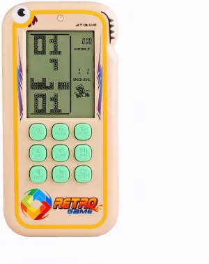 2500  Levels Electronic Games nomadic photojournalism biotic Brick/Racing/Tank Retro Pocket Game Console Indoor/Outdoor/Travel Handheld Game Devcie Rechargeable Children's Gifts Puzzle Toys (Khaki) Cute Block Game Console 