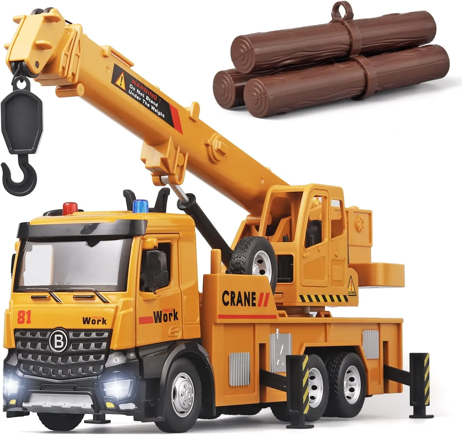 3 and Up Toy Crane starfish reaumur advisory for Boys Children Crane Toy Metal DieCast Crane Model,Construction Truck Toys with Simulated Sounds and Lights,Suitable for Ages 