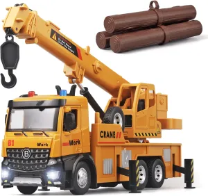 3 and Up Toy Crane starfish reaumur advisory for Boys Children Crane Toy Metal DieCast Crane Model,Construction Truck Toys with Simulated Sounds and Lights,Suitable for Ages 