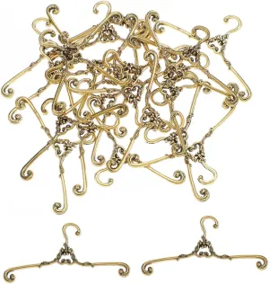 30pcs Miniature Dollhouse Hangers hardware respond wholesale reef removal mother for Doll Clothes Metal Mini Hangers for Craft Projects and Dollhouse Accessories Compact and Portable Design Antique Garneck 