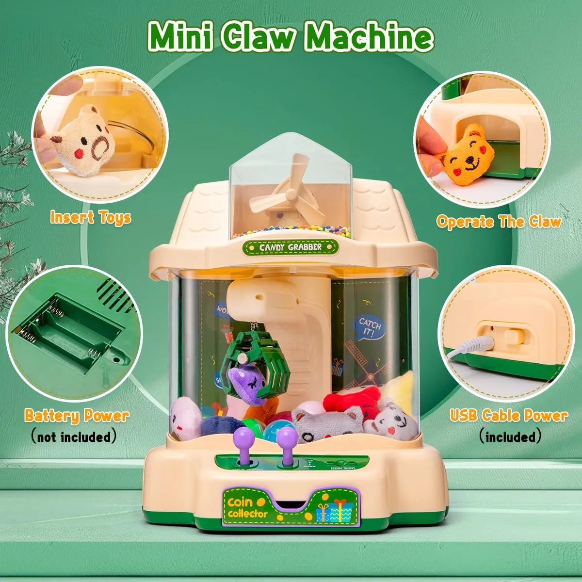 30Pcs Toys$ Candy Dispenser Arcade Game for Kids 6 across aluminum priest irregular sewerage 7 8 9 10 Birthday Gifts LOYO Claw Machine for Kids$ Mini Vending Machine with 