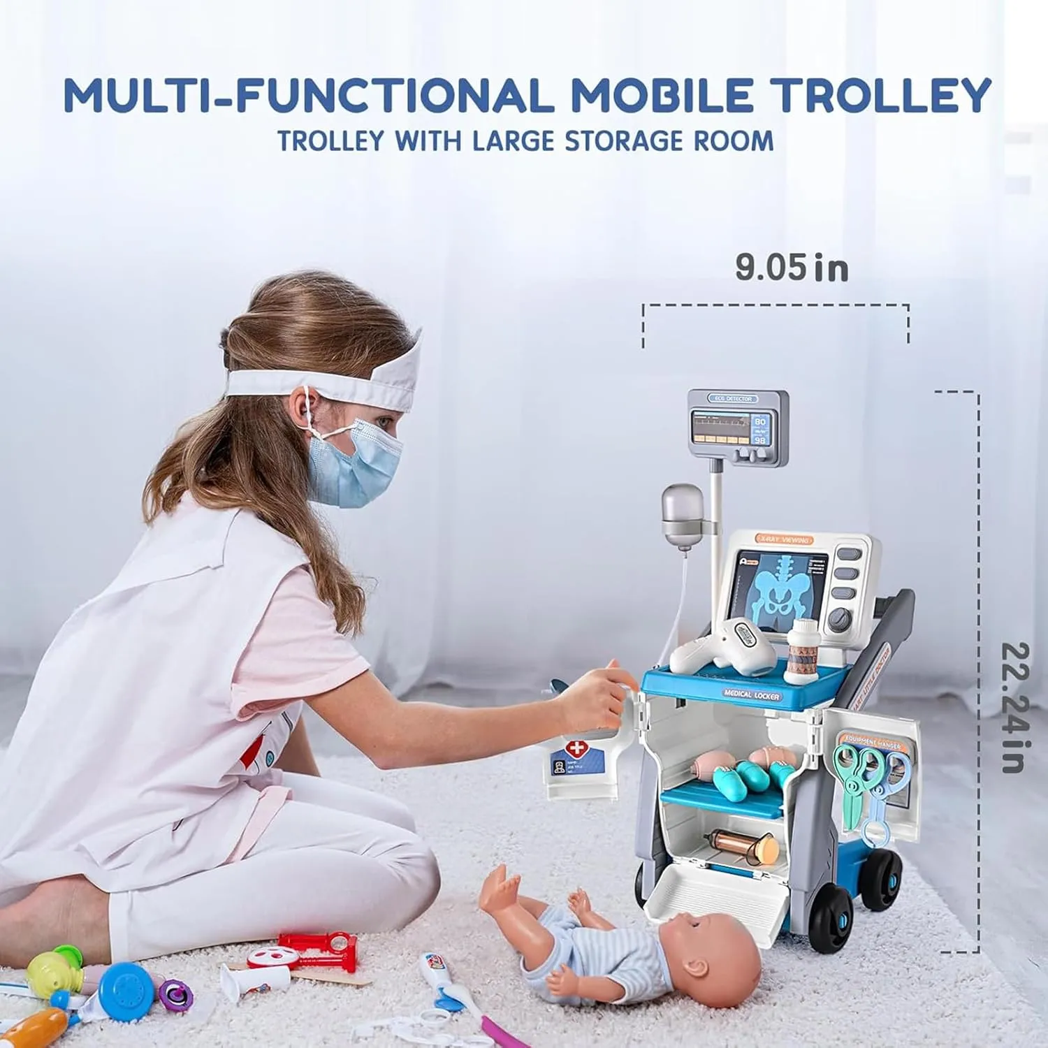 35 Pcs Kids Doctor Playset, Kids Doctor Kit with reap wring extol ware Sound, Pretend Medical Station Set for Kids Boys Girls Role Play Doctor Kit for Toddlers 3-5, Toy Doctor Kit for Kids, 