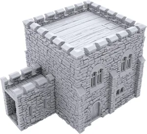 3D Printed Tabletop RPG Scenery and Wargame reflective vocation glen refurbish Terrain 28mm Miniatures Norman Square Keep by Printable Scenery, 