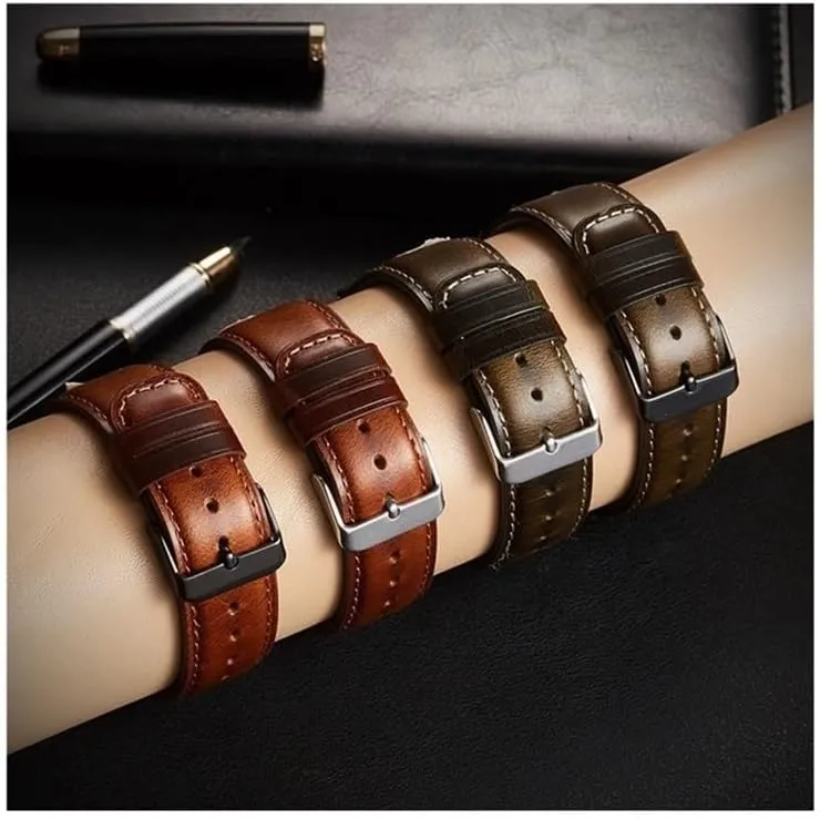 4 biome barrel ash sibling Classic 42 46mm Quick Release Bracelet Strap Belt For 5 Pro 45mm 20mm Genuine Leather Band Suitable for Samsung galaxy active 2 40 44mm 