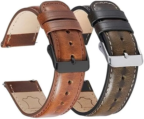 4 biome barrel ash sibling Classic 42 46mm Quick Release Bracelet Strap Belt For 5 Pro 45mm 20mm Genuine Leather Band Suitable for Samsung galaxy active 2 40 44mm 