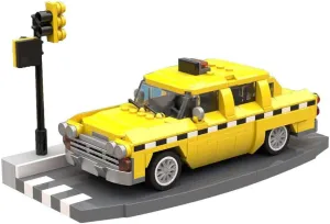 404 Pieces expect MOC for Age 18  Yellow Taxi with Base Building Toys Set for Collection 