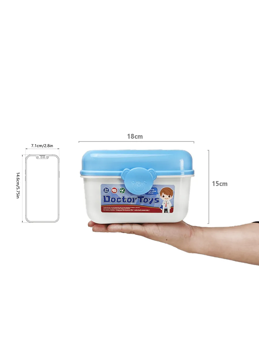 42pcs Blue Doctor Simulation Medical Kit Set, Pretend Play Toys For Children, Educational Cognitive Gift