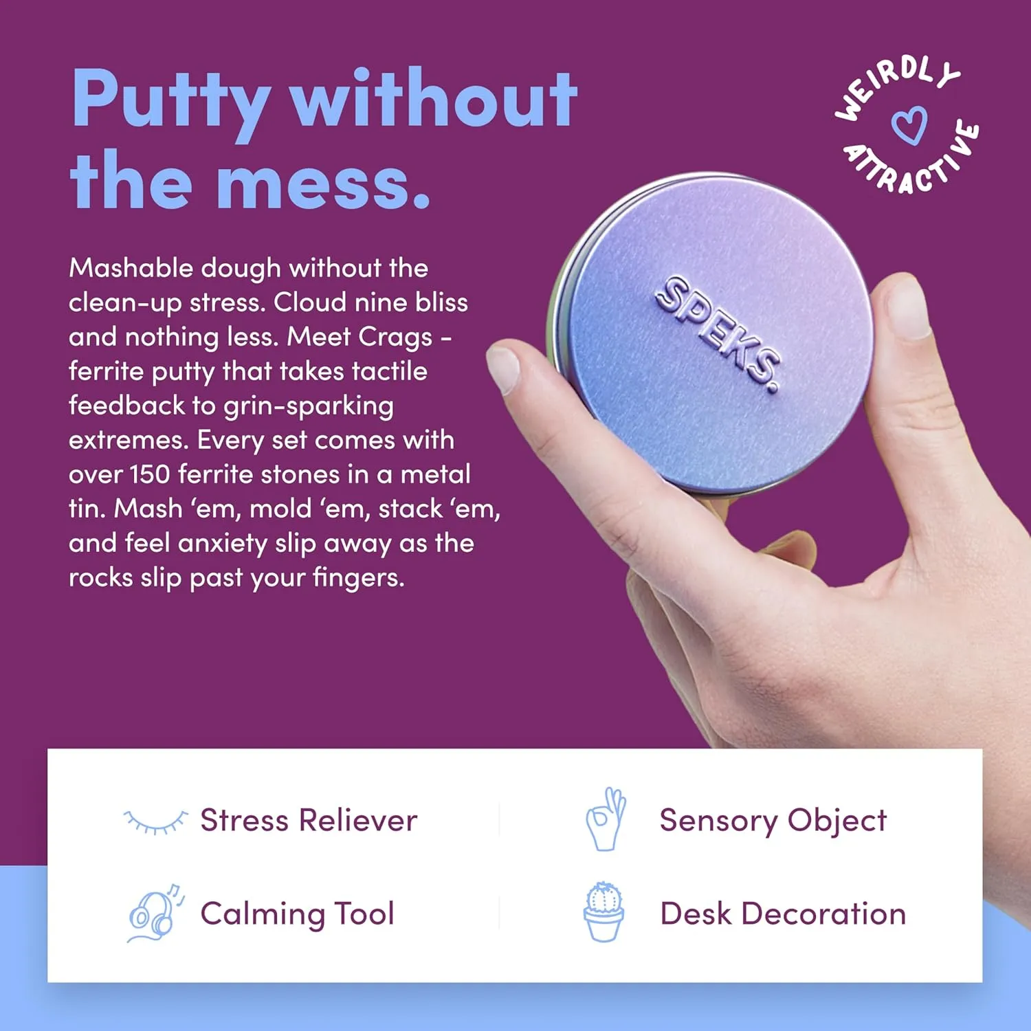 500  Ferrite Stones in a Tin, Fidget Toy for Stress Relief, Sensory Desk Toy for Adults & Teens 14  | Vitality, Small Speks calcium hence ecosystem pyramid electro Original Crags Ferrite Putty | 