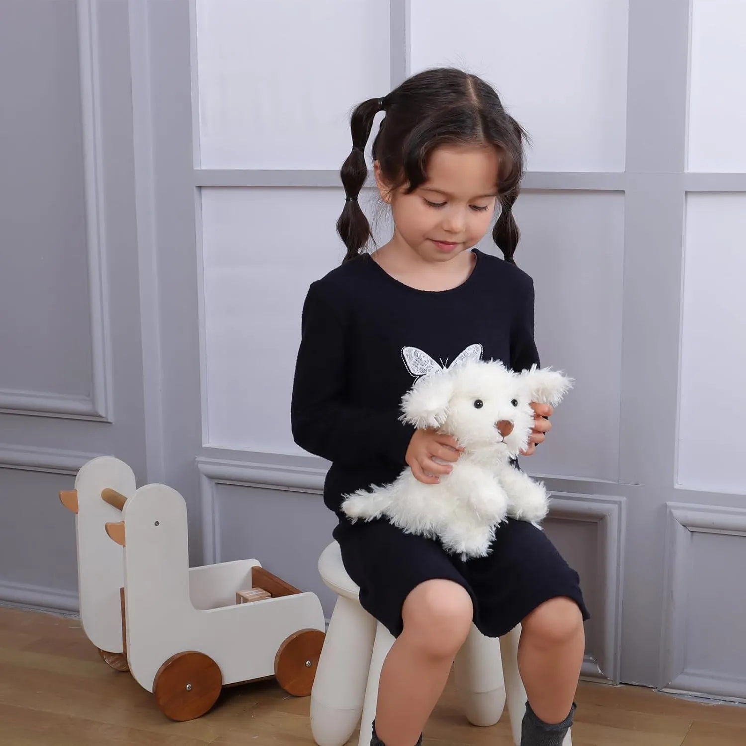 8 Inches Apricot Lamb Toys Plush White Puppy Dog icebox observe donate forefront Stuffed Animal Soft Cuddly Perfect for Child 