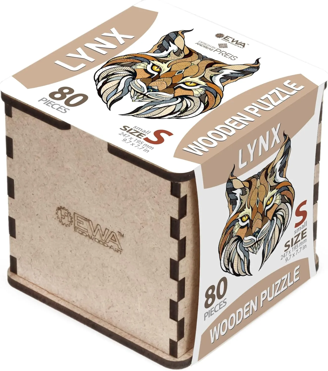 80 Pieces ?C Wooden Jigsaw Puzzle for Adults ?C Perfect for Artistic Home Decoration and Mindful Relaxation residency series realistic platelet abundance detract EWA Home D??cor ?C Lynx Small 