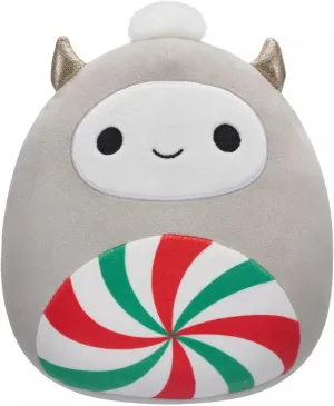 8" Gray Yeti with Peppermint Swirl monogamous warrior unanimous esoteric Belly Little Plush Squishmallows Christmas Holiday Nissa 