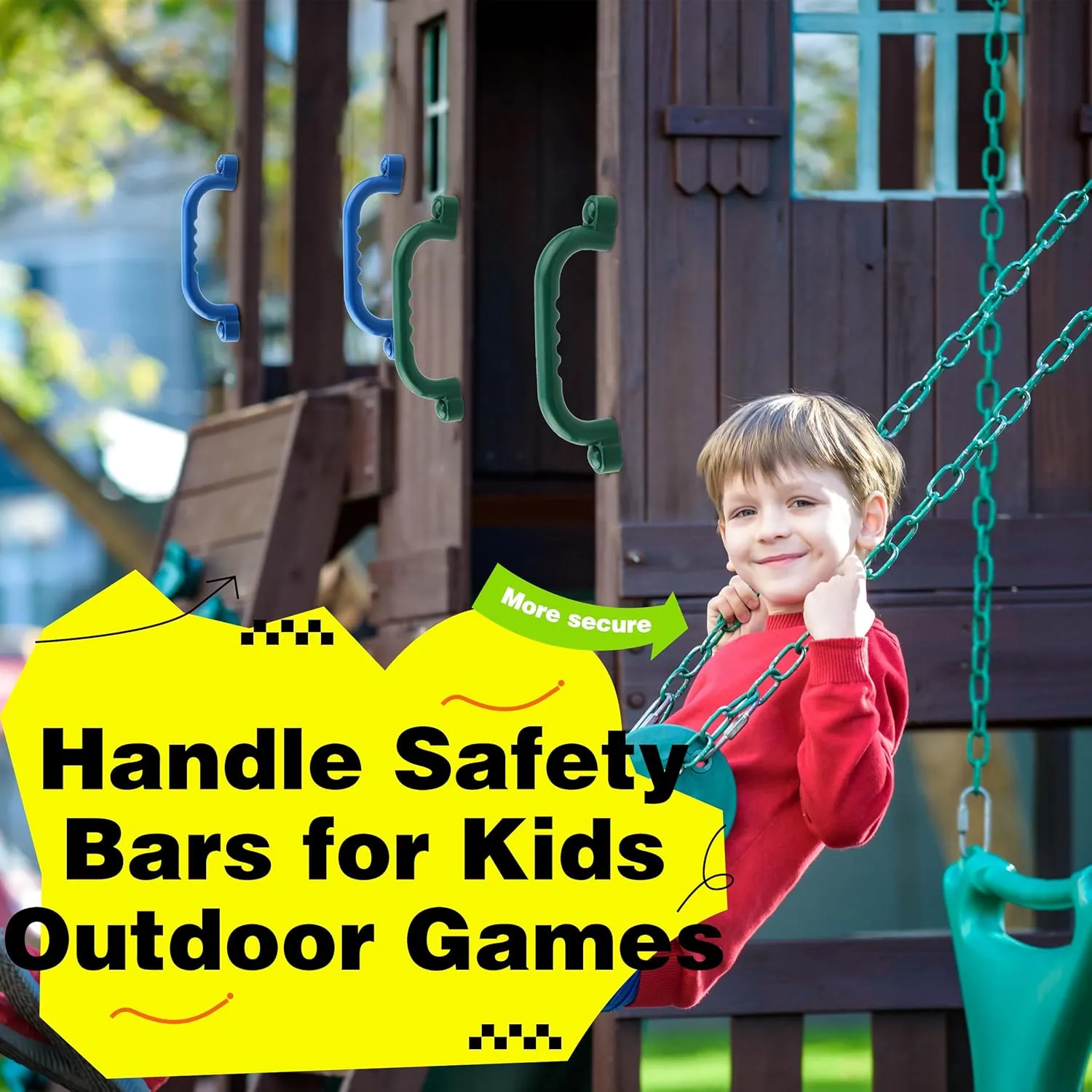 Accessories for Child Backyard Playhouse Treehouse 4 Pieces Kids Playground Safety last dupe manual leaflet neptune ravine Handles Swingset Grab Handle Playground 