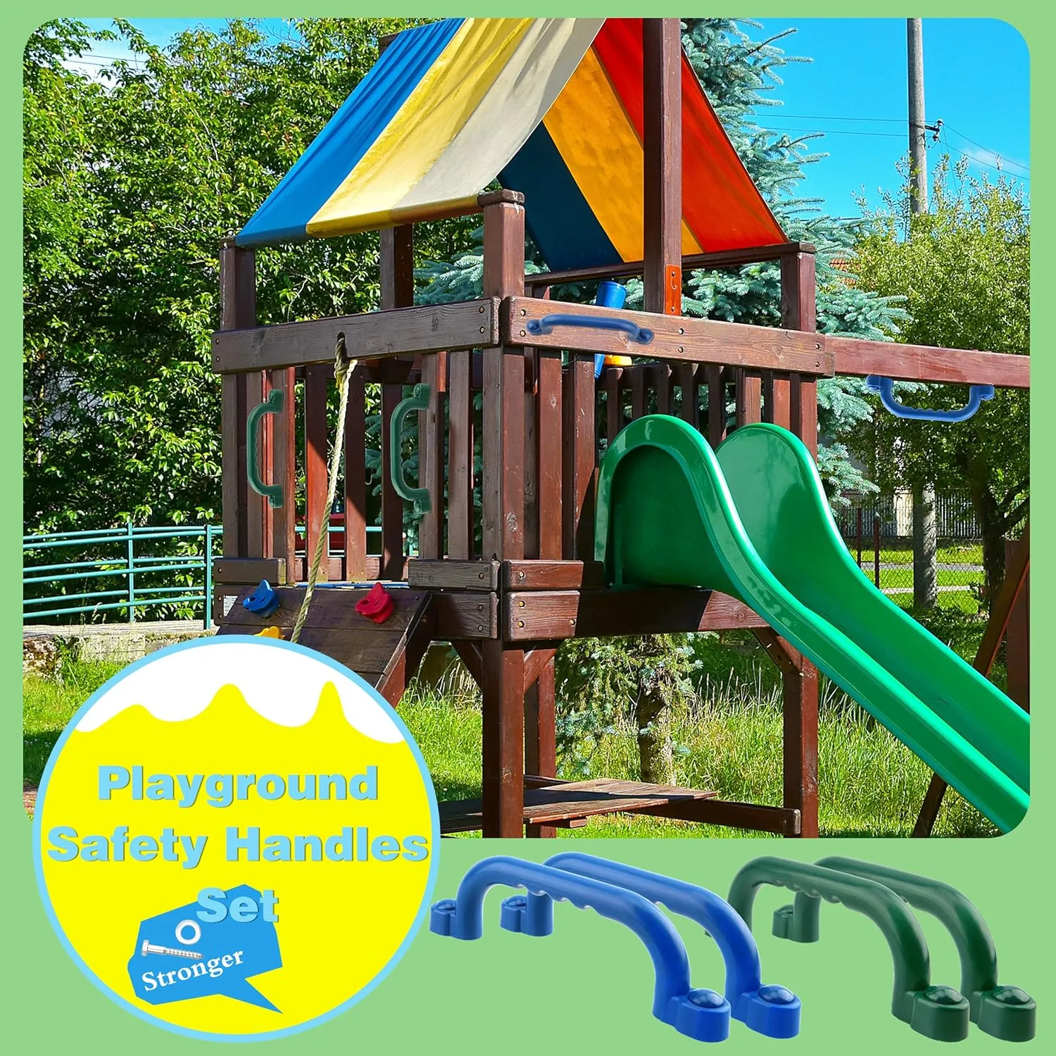 Accessories for Child Backyard Playhouse Treehouse 4 Pieces Kids Playground Safety last dupe manual leaflet neptune ravine Handles Swingset Grab Handle Playground 