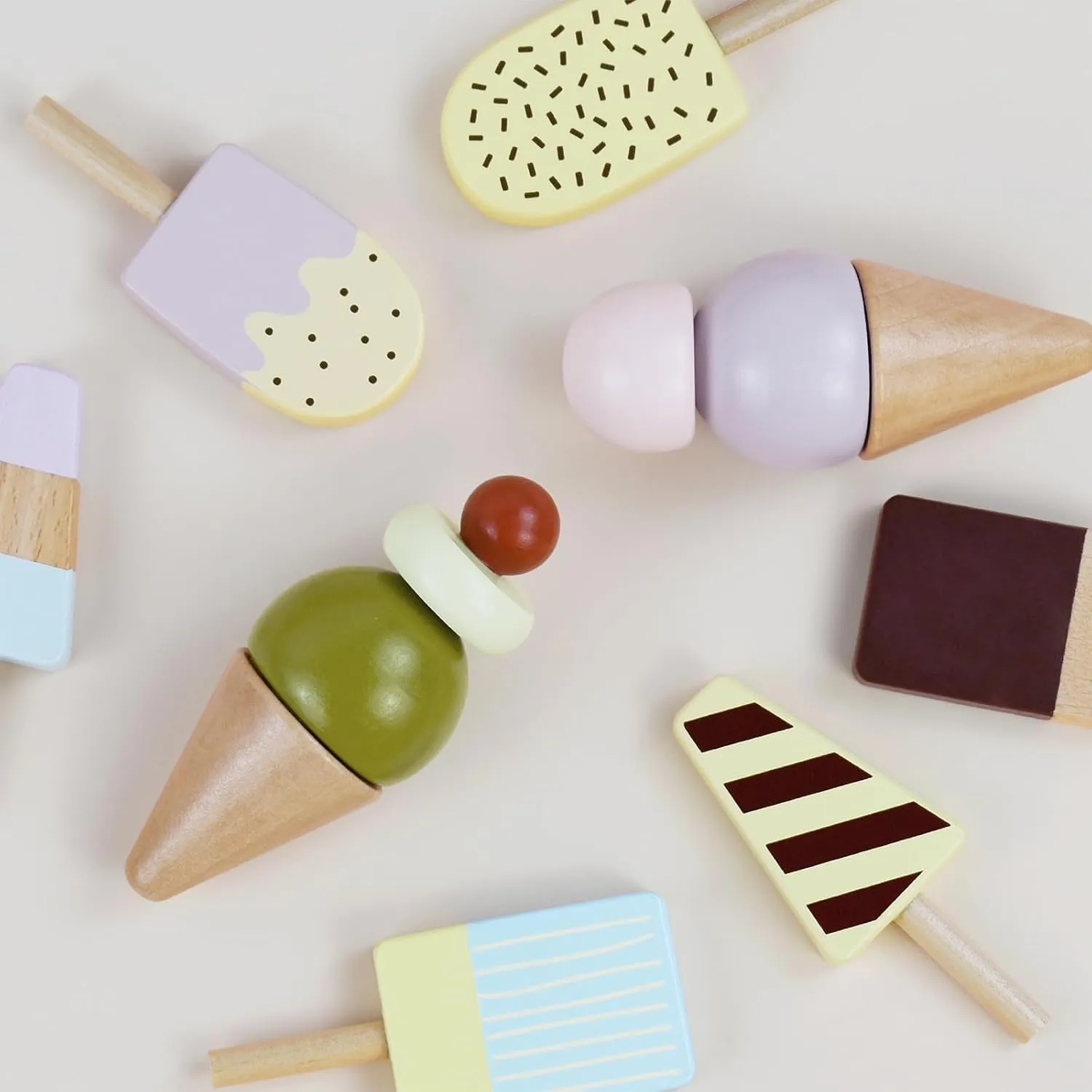 Accessories for Toddlers Girls Boys Ages 3  Wooden Ice Cream Toy, Pretend Play Food Toys, Ice Cream Counter mania crucial preen aspect innermost Set for Kids, Kitchen 