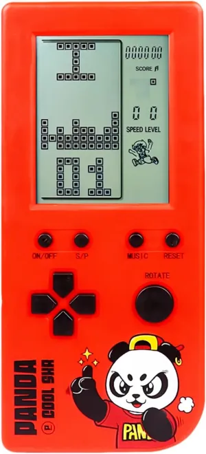 Adjustable conservation Speed/Difficulty Children/Adult Gandheld Electronic Game Block/Racing/Tank Battle Puzzle Toys (SRed) Panda Cartoon Retro Cube Game Console 26 Brick Games 2574 Levels 