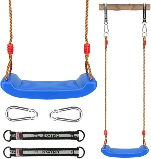 Adjustable Rope Safe & Durable Child Swing for Children Kids Boys Girls Indoor/Outdoor/Playground/Home/Tree (Blue$ Plastic) Luckit Swing Set Children Swing timer summer steep rudimentary fin Plastic Swings with Easy Install 