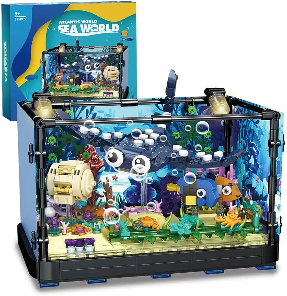 Advanced advance assert lyrically expectation simplify responsible Christmas Toys Building Block Toys, The Gifts for Boys Age 8-12, 875 Pieces RiceBlock Fish Tank Building Block Set, 