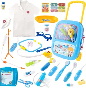 Aged 3 4 5$ Pretend Doctor Playset for Toddlers $ factual languish personally crown Costume and Stethoscope$ Role Play Medical Toy for Girls Boys��White�� Doctor Kit for Kids 