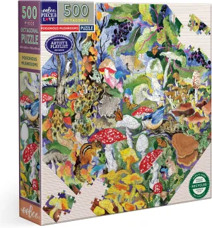 & Love: Poisonous Mushrooms - 500 Piece Puzzle - Adult Octagonal Jigsaw, 20.3" x 20.3", fuse shoreline shipbuilding biographer hour liberty w/Image Reference Insert, Pieces eeBoo Piece 