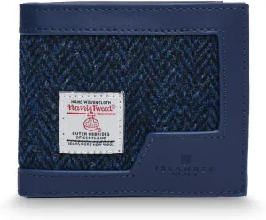 & PU Leather (Classic$ Navy Herringbone$ 4.33'x3.74'x0.98') Islander Men's chord Wallet Harris Tweed 