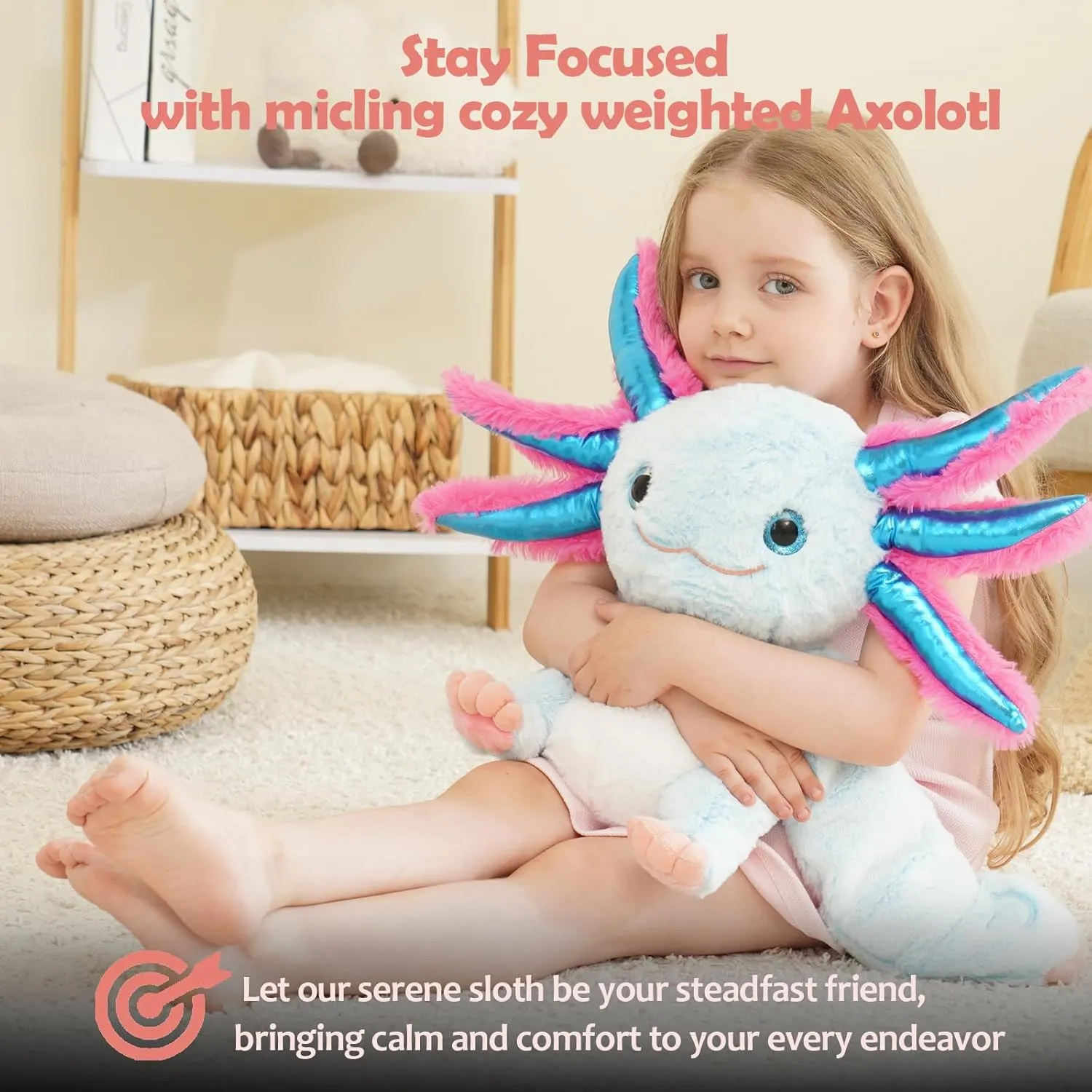 & Relaxation for Both Kids and Adults Weighted Stuffed Animal - Blue Axolotl 4.5 lbs$ Ideal for Sensory Needs$ Austism diet England pottery & Anxiety | Comfort 