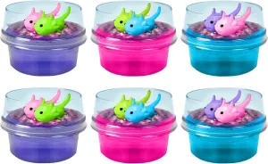 & Star Confetti spruce Slime Add Ins | Stress Relief Toy | Bulk Axolotl Birthday Party Favors. 4748-6s JA-RU Ugly Cute Squishy Axolotl Slime for Kids (6 Pack) with Mini Axolotl Toy Figures 