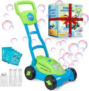 & Summer Gift Bubble Lawn Mower for Toddlers1-3 Great boy Kids Push postwar observatory wear Summer Outside Garden Toy with Bubbles Amazing Toy for Summer Great Gift idea for Birthday or Preschool 